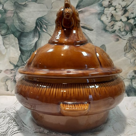 Vintage California Pottery C-40 Ceramic Chicken Soup Tureen 🐔🍲 - Picture 2 of 9